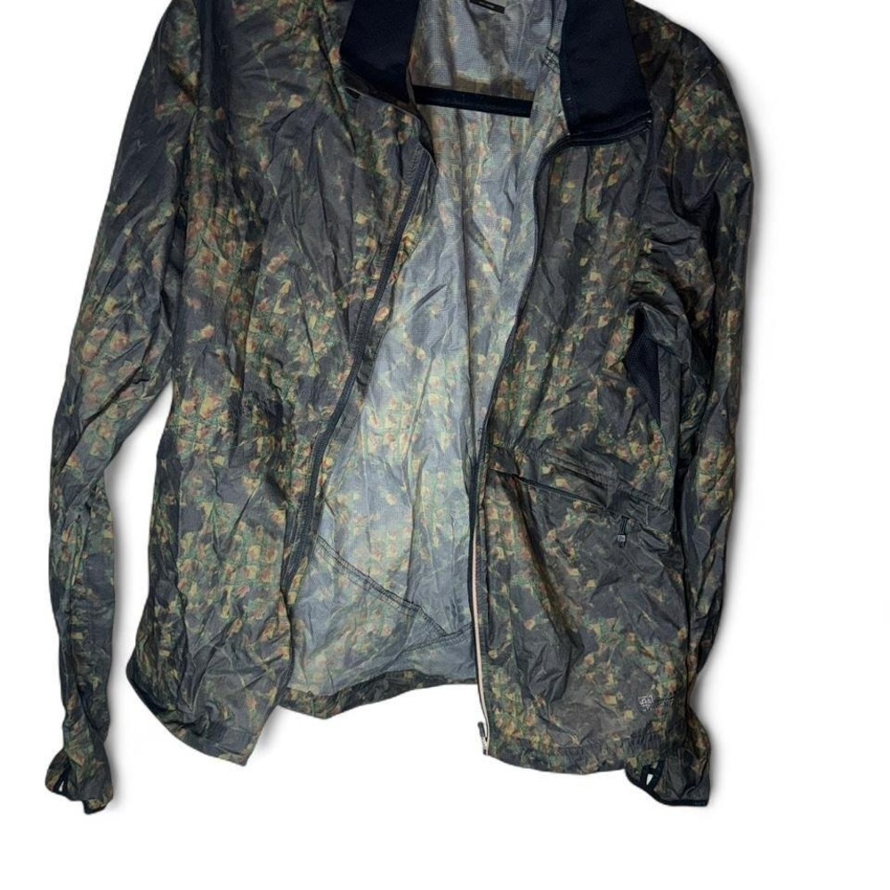 Craft Sportswear Mens Small Camo Windbreaker Full Zip Running Jacket Green Brown